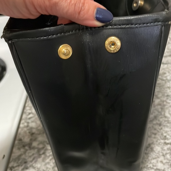 Authentic SOLD longchamp Vintage blk leather Roseau tote handbag. - Picture 5 of 8